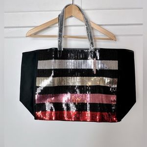 Victoria Secret NWT Sparkly Sequined Large Weekend Tote Bag